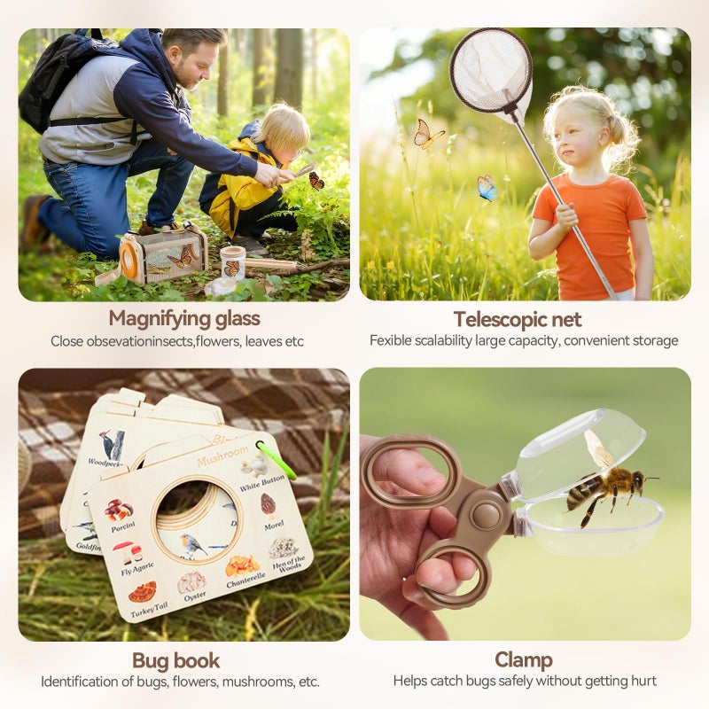 ibwaae Bug Catcher Kit for Kids Explorer Kit  10PCS Outdoor Bug Catching Kit with Magnifying Glass & Net  Adventure Set for Backyard & Camping  Fun Gift for Girls Boys - Image 4